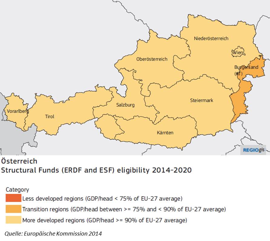 Bild "Fördergebietskulisse IWB/EFRE ÖSterreich 2014-2020"